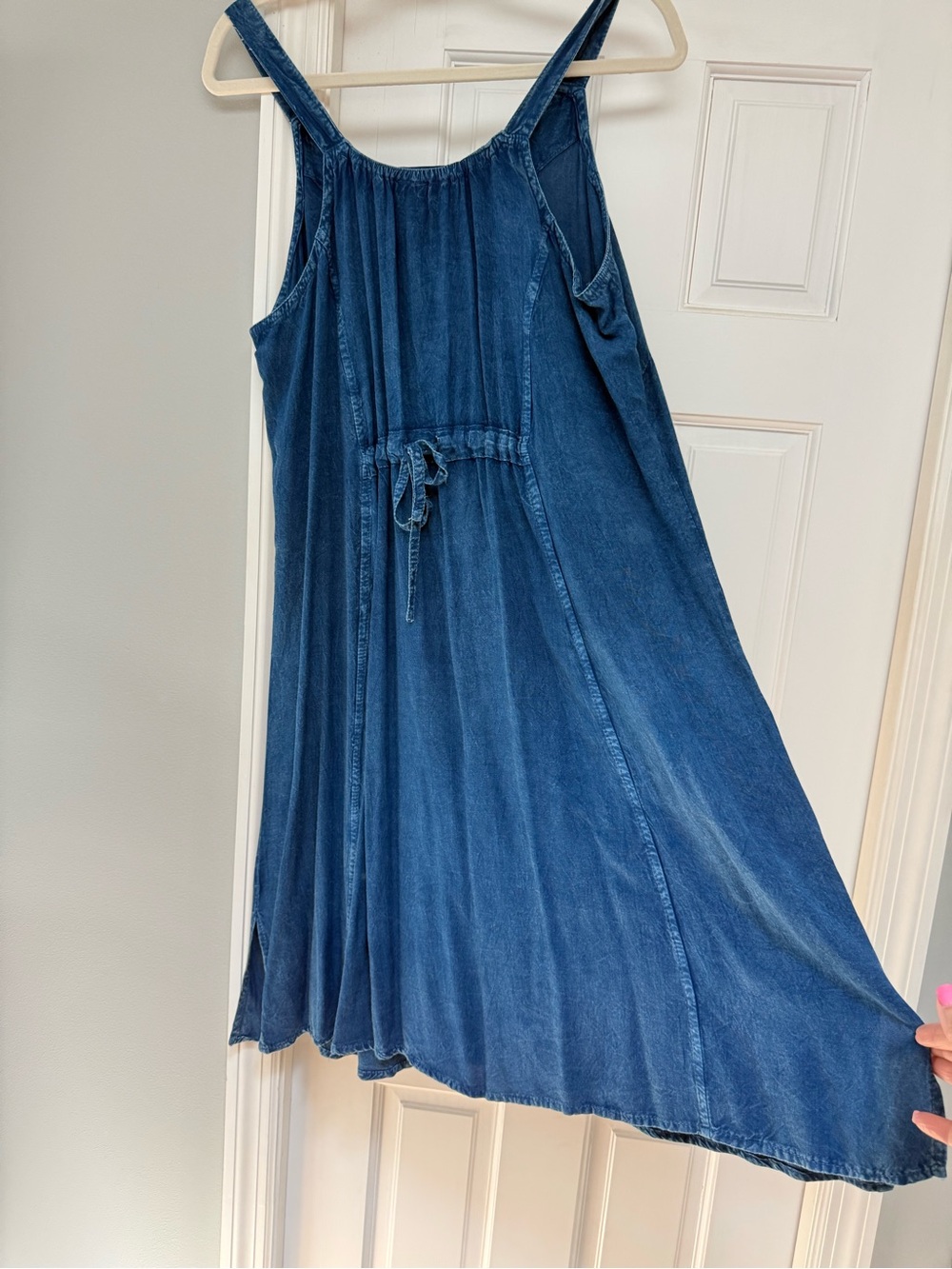 Denim Sun Dress with Embroidered Accents by Raya Sun XL - Picture 3 of 7
